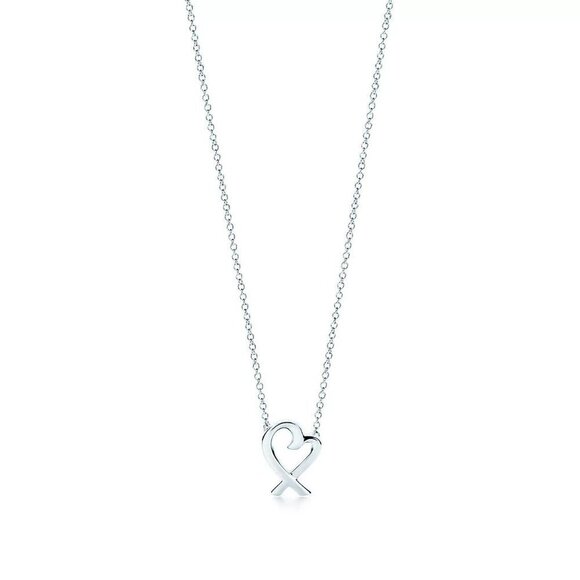 Tiffany & Co. Paloma Picasso Women's 16” Silver Loving Heart Pendant Necklace - Picture 2 of 10